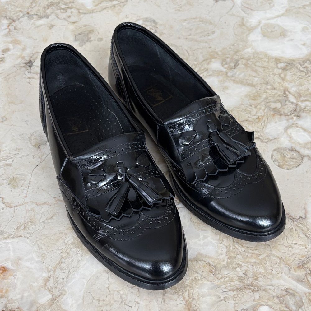 Classy Italian-Made Black Leather Tassel Loafers – Genuine Leather Sole - Picture 2 of 15